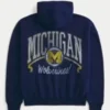 Boxy Zip-Up University of Michigan Wolverines grafisk hettegenser