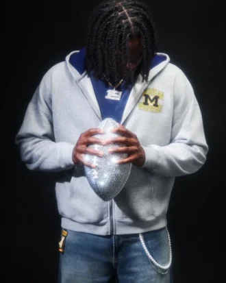 Boxy Zip-Up University of Michigan Wolverines grafisk hettegenser