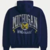 Boxy Zip-Up University of Michigan Wolverines grafisk hettegenser