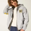 Boxy Zip-Up University of Michigan Wolverines grafisk hettegenser