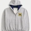 Boxy Zip-Up University of Michigan Wolverines grafisk hettegenser