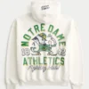 Boxy Zip-Up University of Notre Dame Fighting Irish Graphic Hoodie