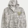 Boxy Zip-Up University of Oregon Ducks Graphic Camo Hoodie