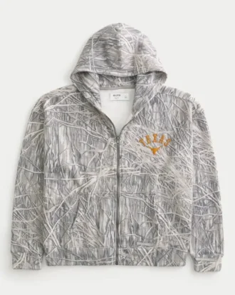 Boxy Zip-Up University of Texas at Austin Longhorns grafisk hettegenser