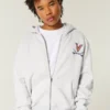 Boxy Zip-Up University of Virginia Graphic Hoodie