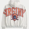 Boxy Zip-Up University of Virginia Graphic Hoodie