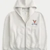 Boxy Zip-Up University of Virginia Graphic Hoodie