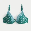 Brodert bikini-top med bøyle og dyp utringning