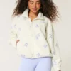 Brodert sherpa-fleecejakke