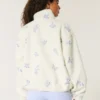 Brodert sherpa-fleecejakke