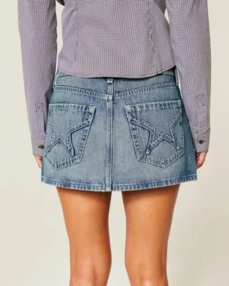 Brodert Star Pocket Denim Mini Skort