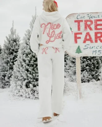 Candy Cane Graphic Baggy Sweatpants