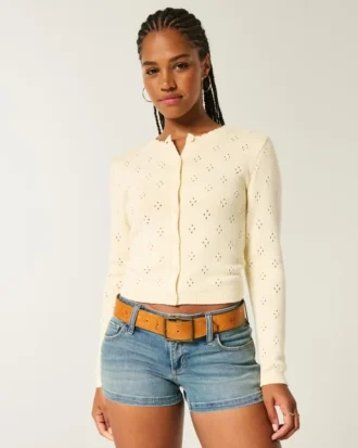 Cardigan med hullmønster
