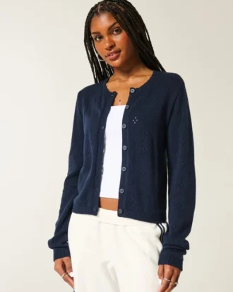 Cardigan med hullmønster