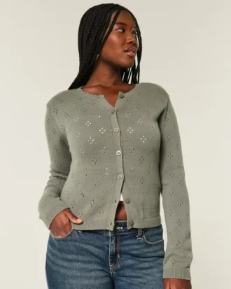 Cardigan med hullmønster