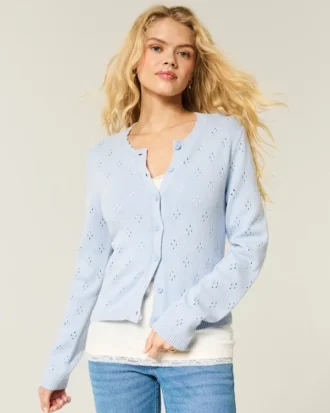 Cardigan med hullmønster