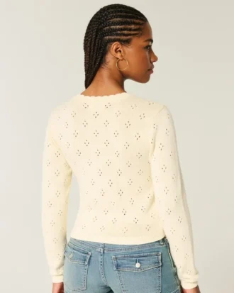 Cardigan med hullmønster