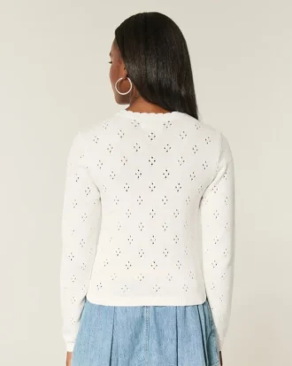 Cardigan med hullmønster