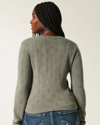 Cardigan med hullmønster