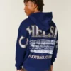 Chelsea Football Club grafisk hettegenser med glidelås