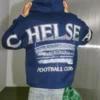 Chelsea Football Club grafisk hettegenser med glidelås