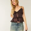 Chiffong-camisole med volanger