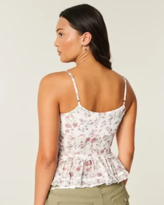 Chiffong-camisole med volanger