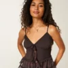 Chiffong-camisole med volanger