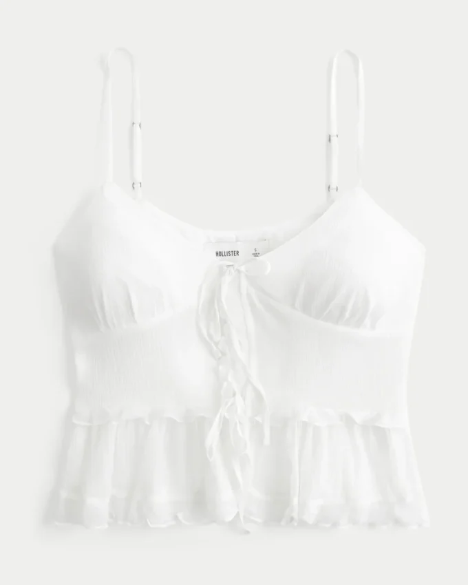 Chiffong-camisole med volanger