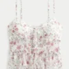 Chiffong-camisole med volanger