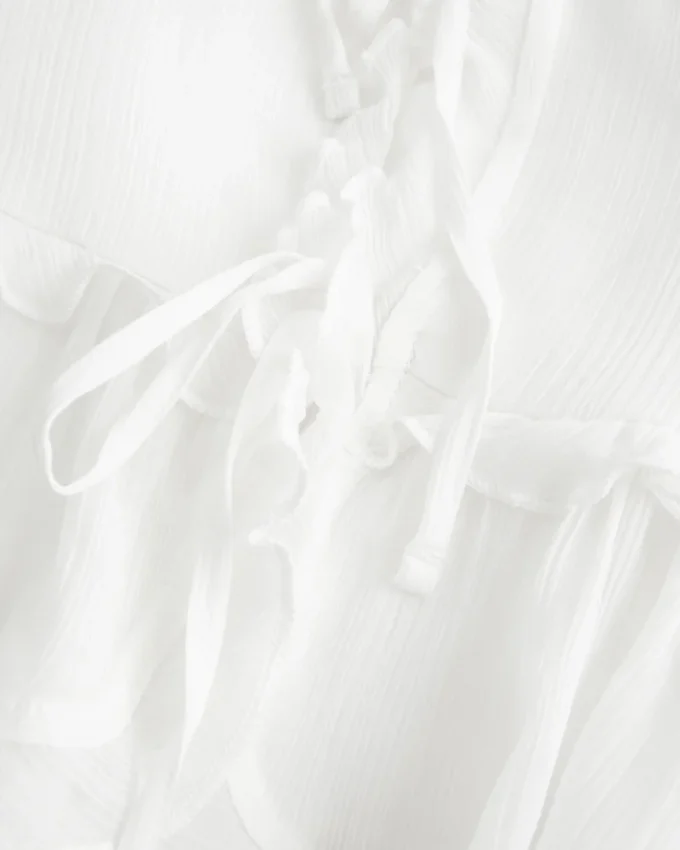 Chiffong-camisole med volanger
