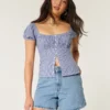 Curvy High-Rise Medium Wash Relaxed Denim Shorts 5″