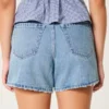 Curvy High-Rise Medium Wash Relaxed Denim Shorts 5″