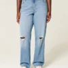 Curvy High-Rise Ripped Medium Wash Dad Jeans