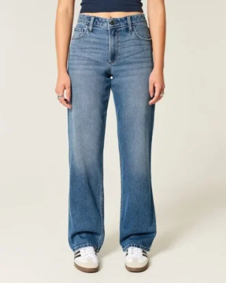 Curvy høyhalset dad jeans