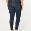 Curvy høyhalset mørkvasket jeansleggings