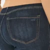 Curvy høyhalset mørkvasket jeansleggings