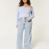 Curvy Mid-Rise Medium Wash Baggy Jeans