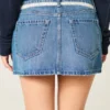 Denim miniskjørt med blonder