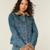 Denimjakke med fuskepels