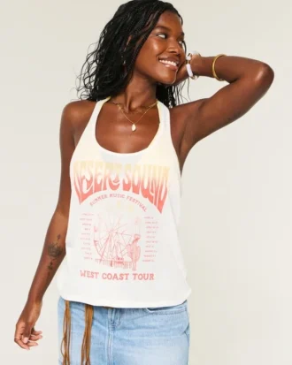 Desert Sound grafisk flettet racerback-tank