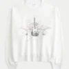 Easy New York Guitar Studded Graphic Crew Sweatshirt