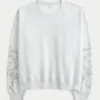 Easy Studded Graphic Crew Sweatshirt