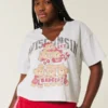 Easy Wisconsin Badgers grafisk T-skjorte med utringet hals