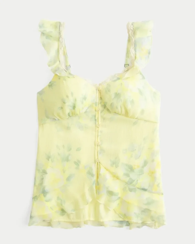 Enkel babydoll-top i chiffong