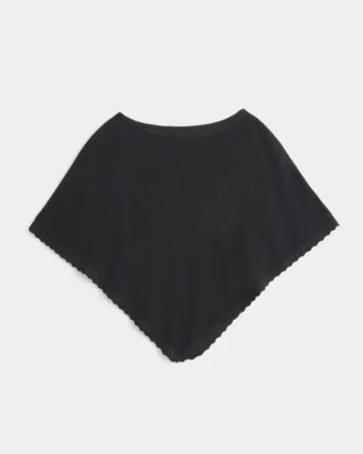 Enkel blomstermønstret poncho