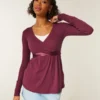 Enkel langermet babydoll-top med krysset front