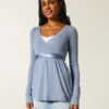 Enkel langermet babydoll-top med krysset front
