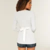 Enkel langermet babydoll-top med krysset front