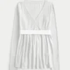 Enkel langermet babydoll-top med krysset front
